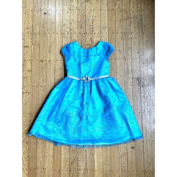 Jona Michelle Teal Blue Green Layered Dress with Rhinestones 6 - Picture 6 of 16
